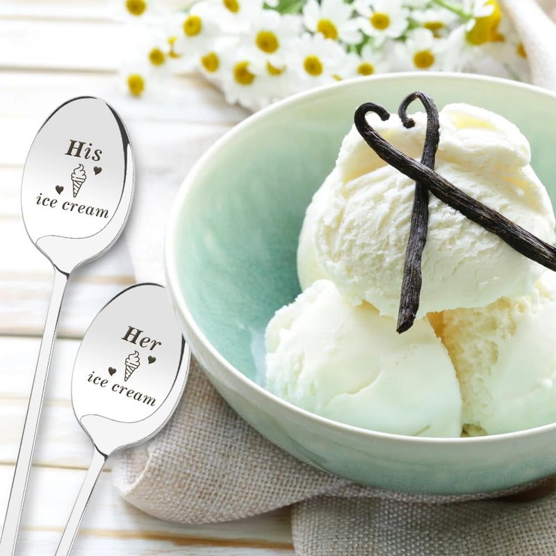 Coopyin Couples Christmas Gifts, Couples Stocking Stuffers, Couples Gift Ideas, Couples Ice Cream Spoon, Valentines Day Gifts, Anniversary Engagement Wedding Gifts for Coupl Boyfriend Husband Wife Girlfriend - Image 3